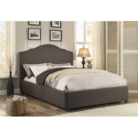 Zaira Upholstered California King Bed - Dark Grey
